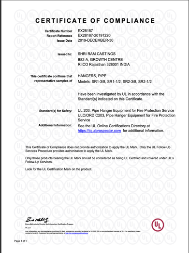 Shriram Castings Certification 01